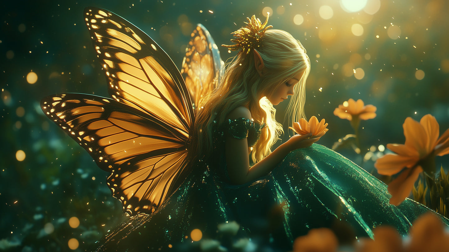 Faery Queen / Whimsical Magical Fantasy - digital wallpaper