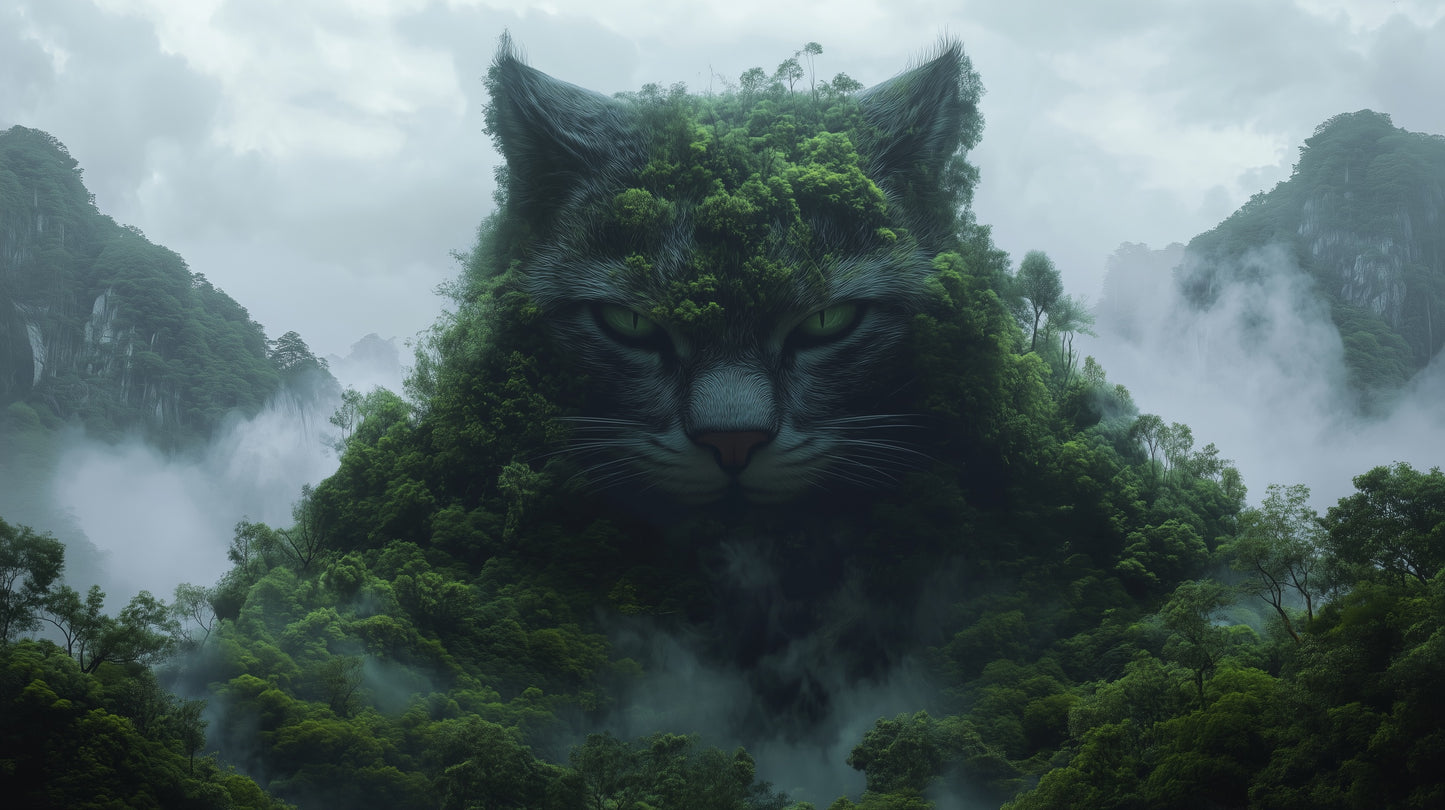 Cat Mountain - Digital fantasy wallpaper